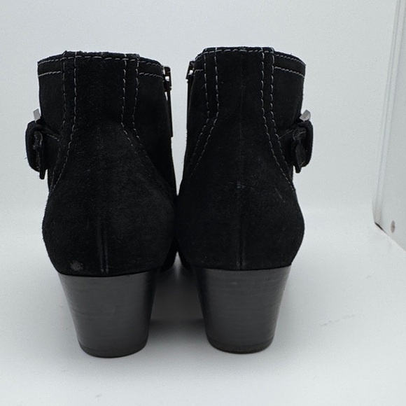 Aquatalia Black Suede Semi Pointed Zip Closure Ankle Booties Boots Size 8.5 - Picture 8 of 16